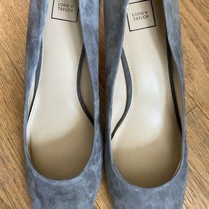 LORD TAYLOR womens grey suede shoes